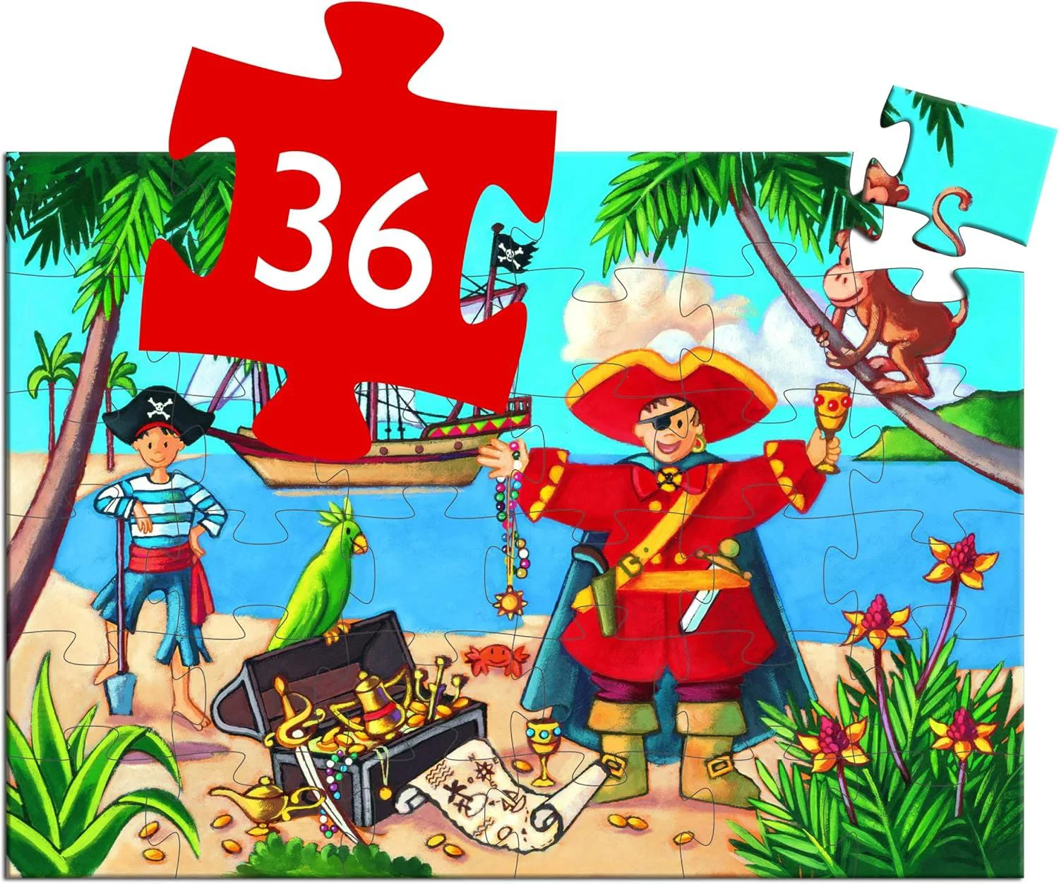 Puzzle Djeco Piratul si Comoara, 36 el. foto