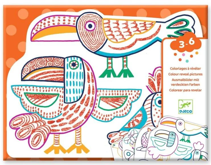 Set de colorat Djeco Colour Reveal Wild Families foto