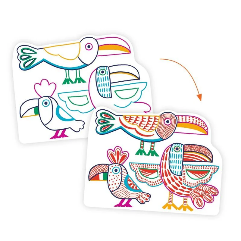 Set de colorat Djeco Colour Reveal Wild Families foto