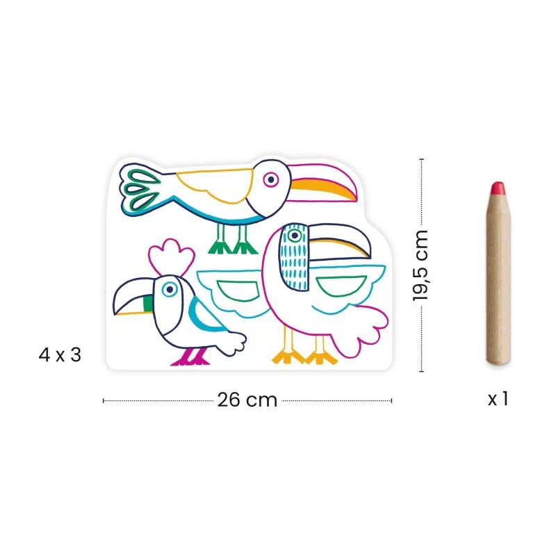 Set de colorat Djeco Colour Reveal Wild Families foto