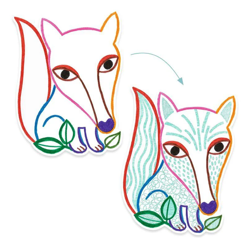 Set de colorat Djeco Colour Reveal Forest Friends foto