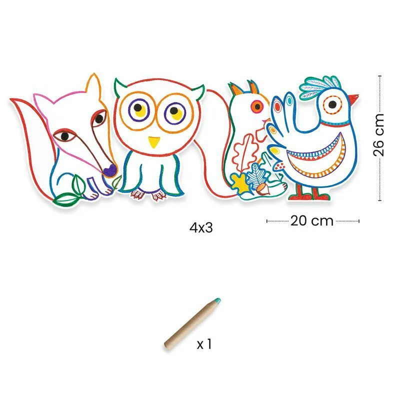 Set de colorat Djeco Colour Reveal Forest Friends foto