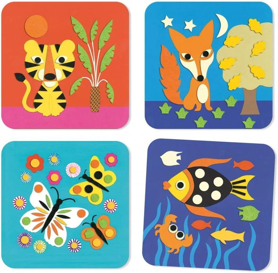 Set de creatie cu aplicatii din fetru Djeco Sweet Nature foto