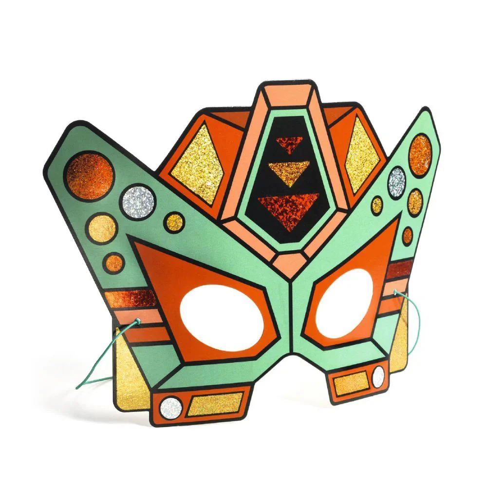 Set de creatie cu masti de supereroi Djeco DIY Super Robots foto