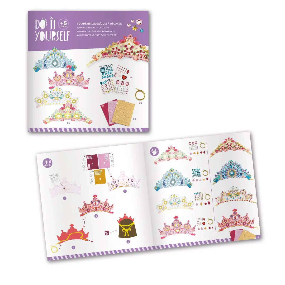 Set de creatie pentru decorarea tiarelor Djeco DIY Like a Princess foto