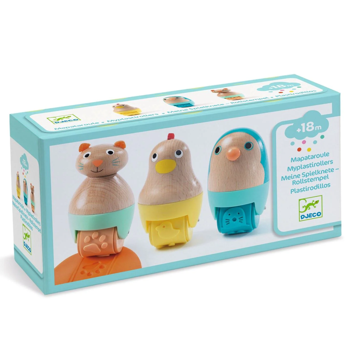 Set de role din lemn pentru plastilina Djeco Myplastirollers foto