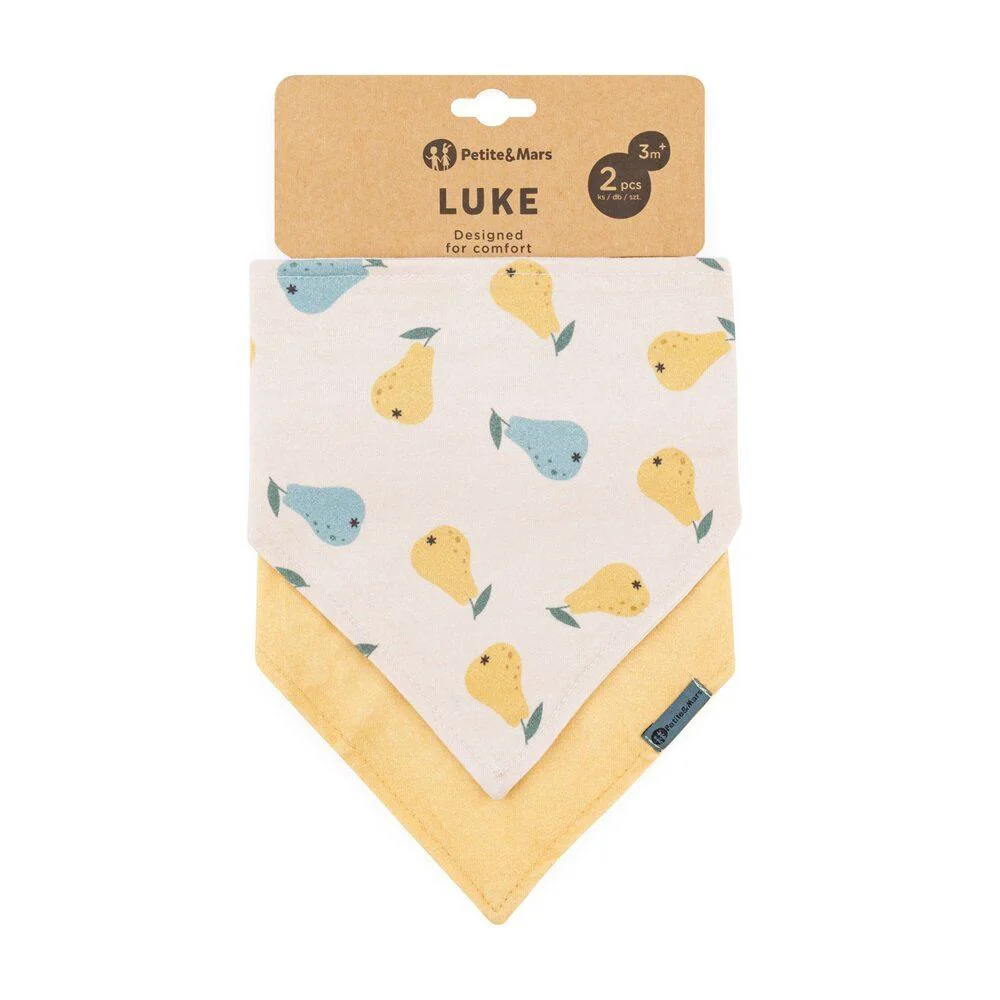 Set bandane bavetica Petite&Mars Luke Beige Pears/Intense Ochre, 2 buc. foto