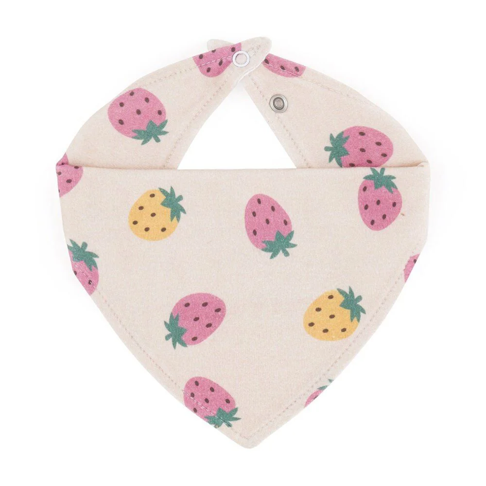 Set bandane bavetica Petite&Mars Luke Beige Strawberries/Dusty Rose, 2 buc. foto