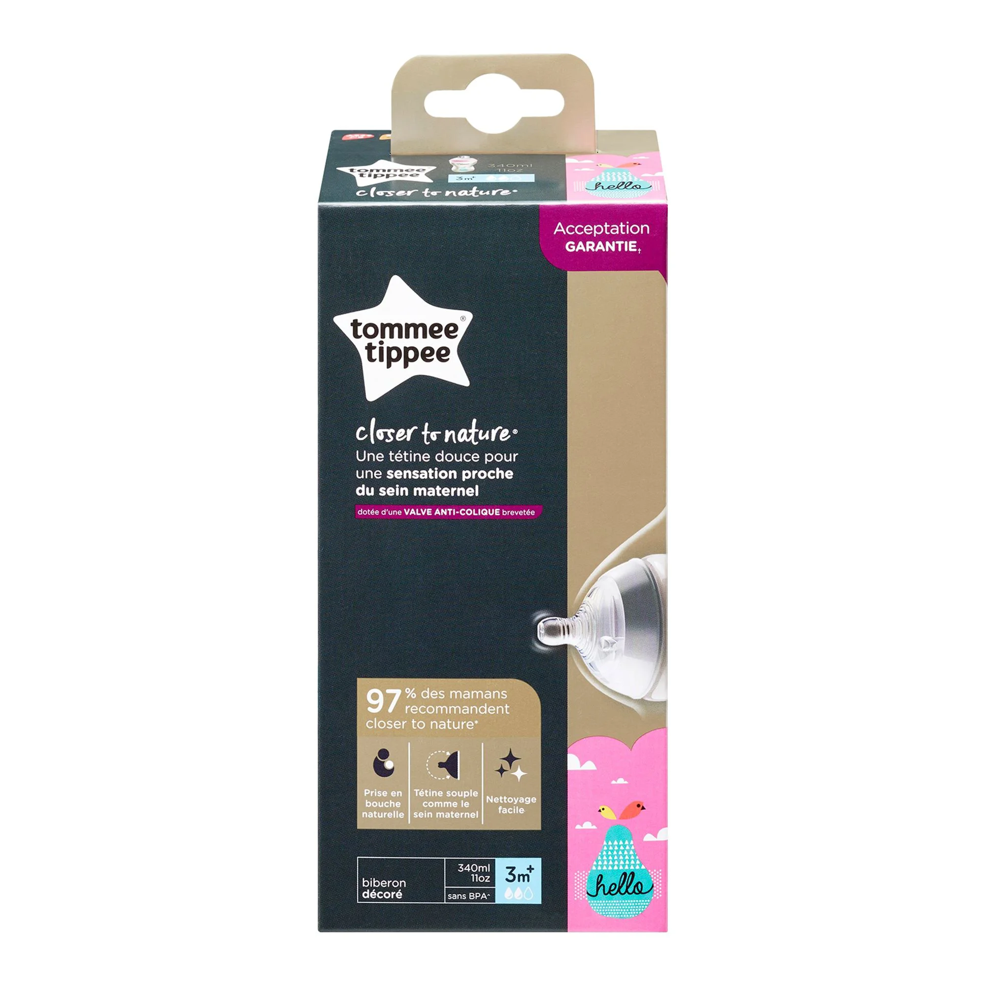 Бутылочка Tommee Tippee с рисунком (3+ мес.), 340 мл foto