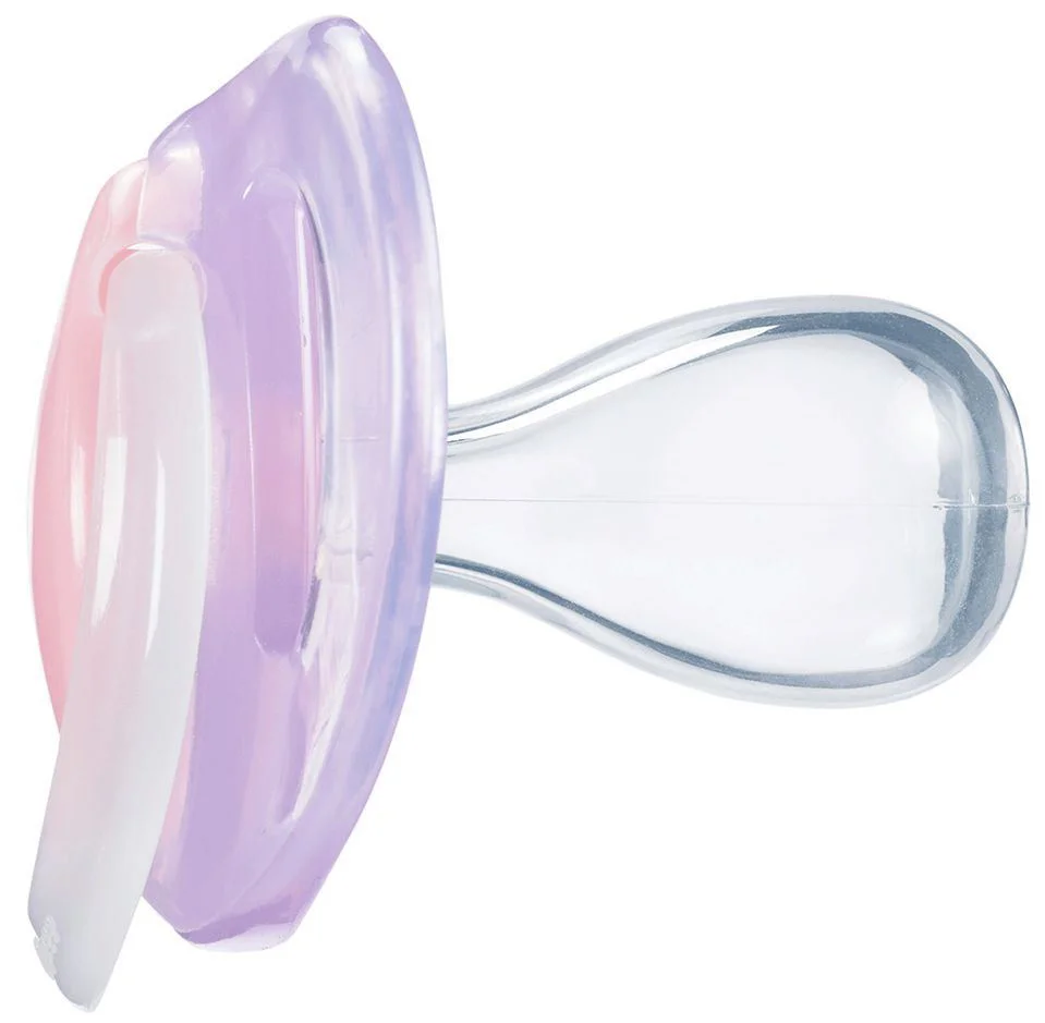 Suzete ortodontice din silicon Tommee Tippee Night Time Roz (18-36 luni), 2 buc. foto