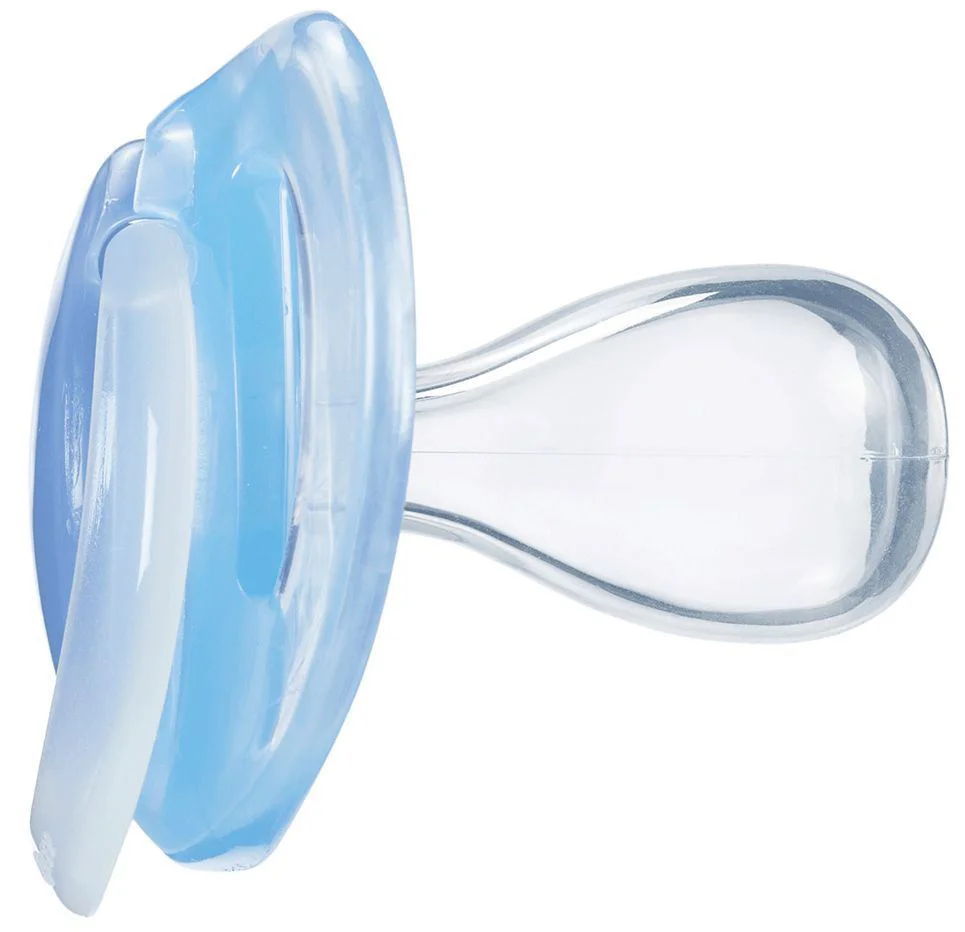 Ортодонтические силиконовые пустышки Tommee Tippee Night Time Синие (18–36 мес.), 2 шт. foto