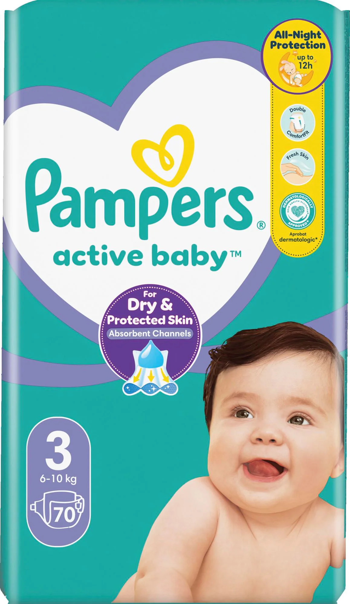 Подгузники Pampers Active Baby 3 Midi (6-10 кг), 70 шт. foto