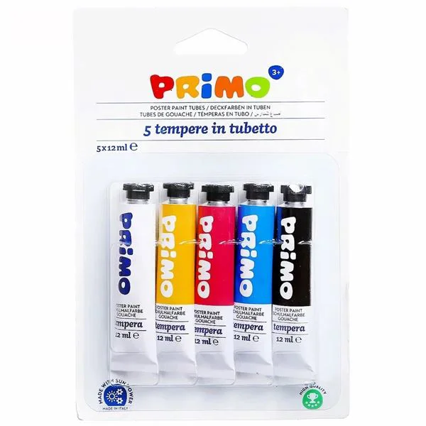Set vopsele tempera in tuburi Primo, 5 culori foto