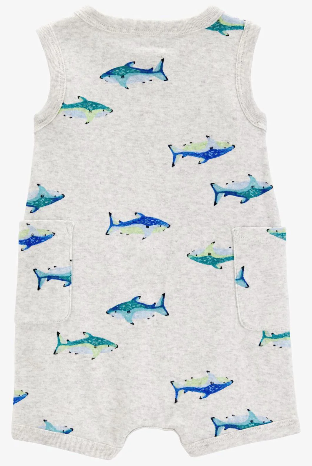 Carter's Salopeta de vara Ivory Gray Blue Fish foto