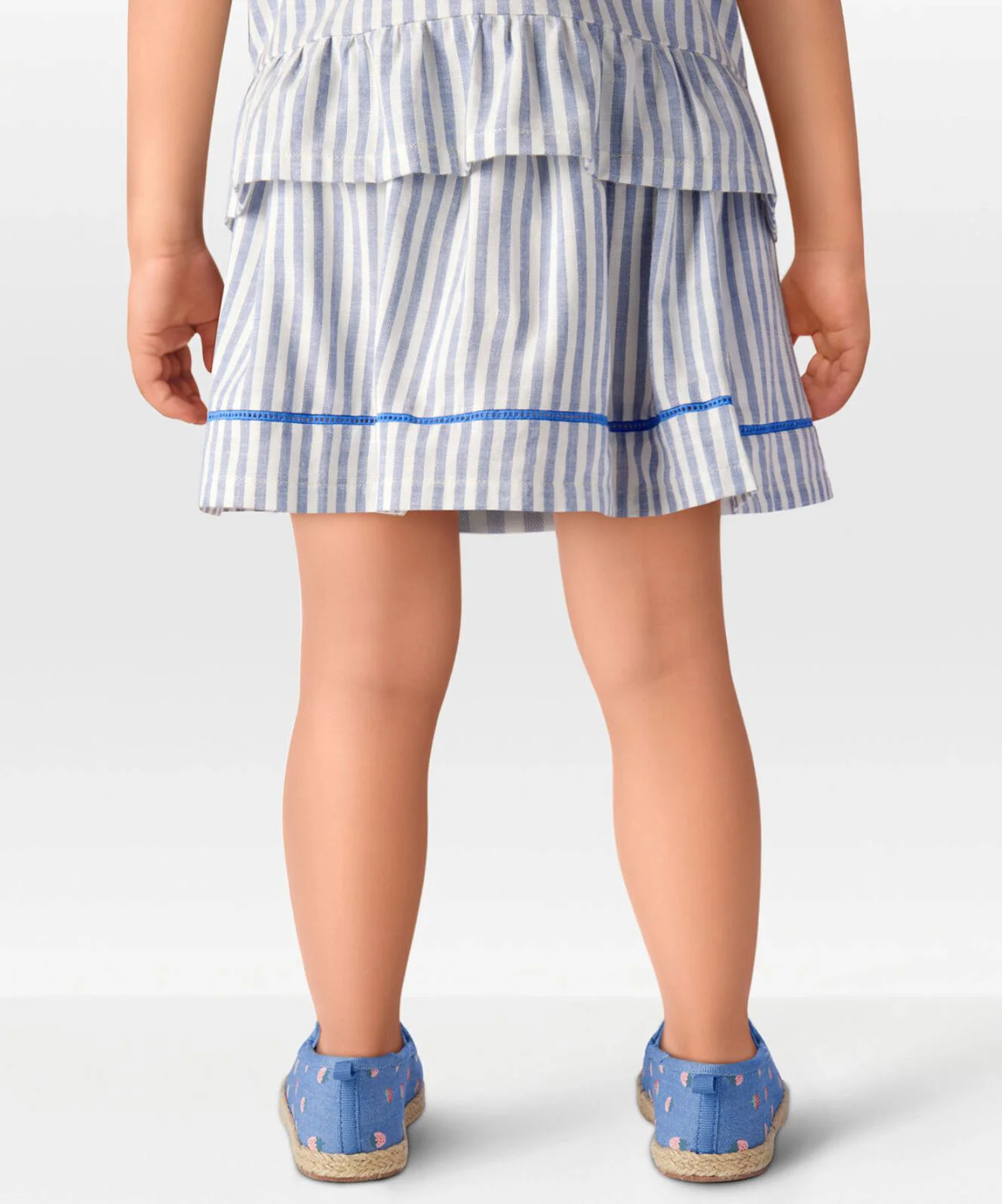 Carter's Fustita de in Faux Linen Blue Stripe foto