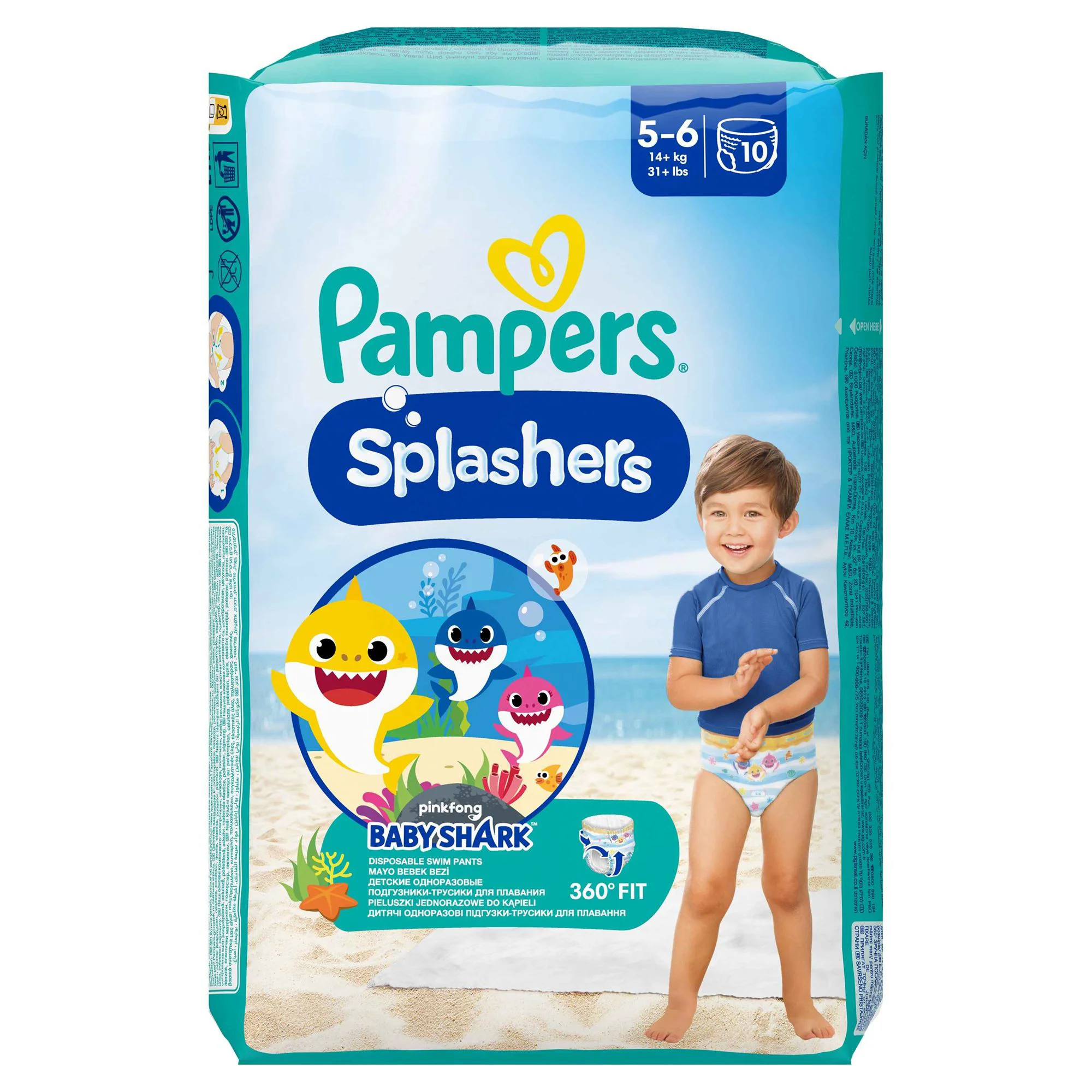 Трусики для плавания Pampers Splashers Junior (14+ кг), 10 шт. foto