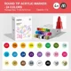 Set de markere acrilice cu varf rotund Mideer, 24 culori