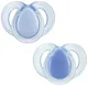 Ортодонтические силиконовые пустышки Tommee Tippee Night Time Синие (18–36 мес.), 2 шт. foto