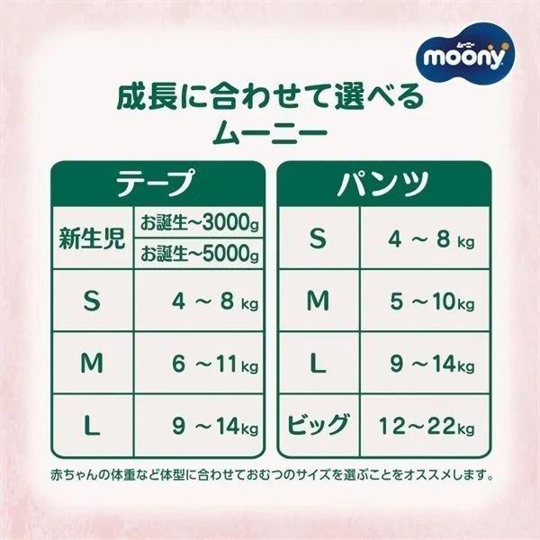 Подгузники Moony Natural размер S (4-8 кг), 58 шт. foto