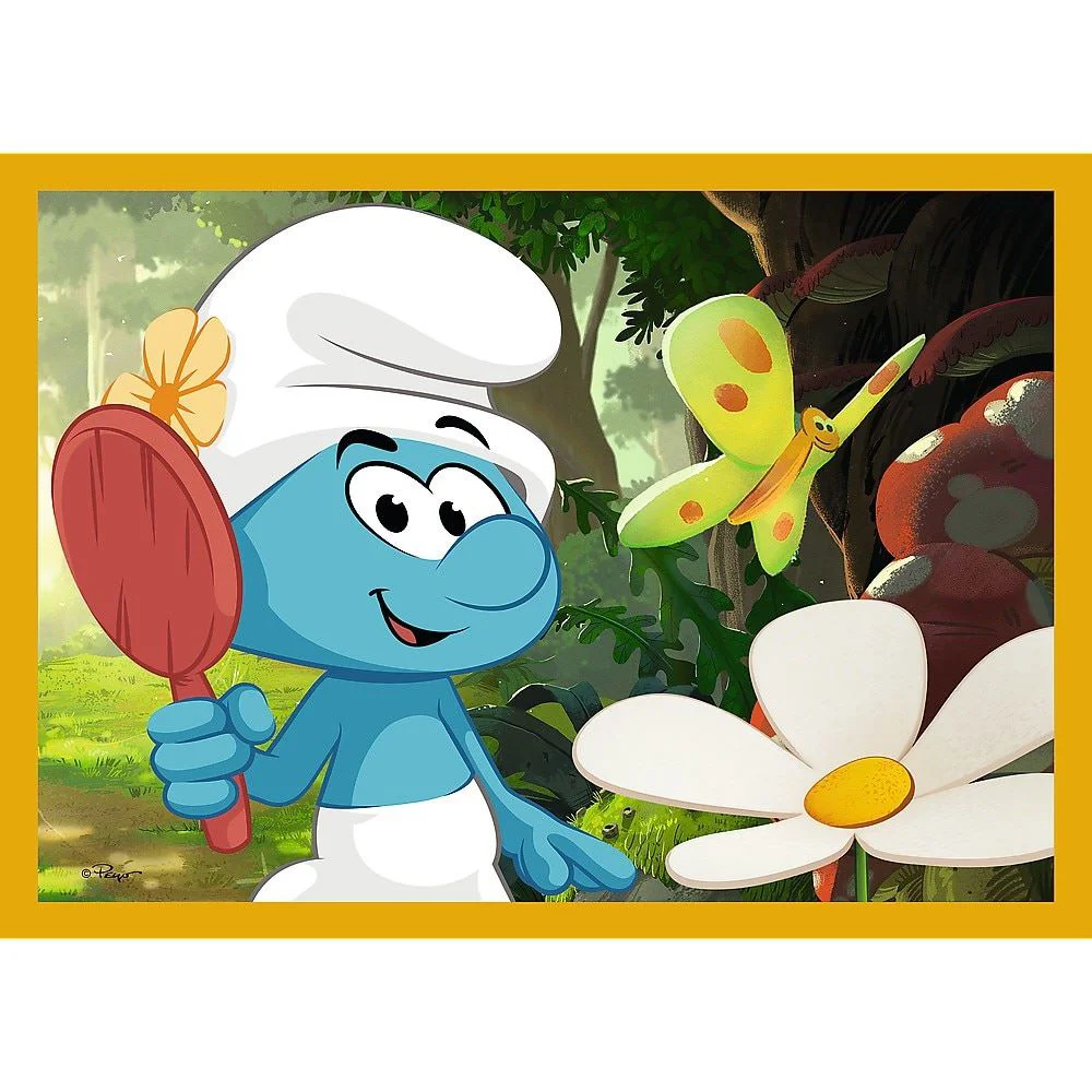 Puzzle Trefl 4 in 1 Life in the Smurf Village foto