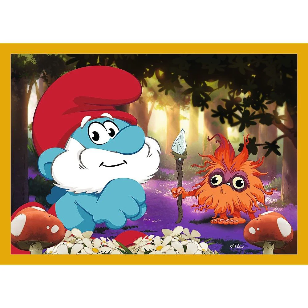 Puzzle Trefl 4 in 1 Life in the Smurf Village foto