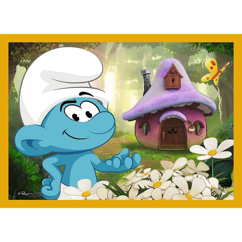 Puzzle Trefl 4 in 1 Life in the Smurf Village foto