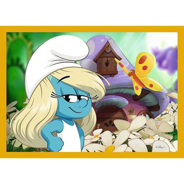 Puzzle Trefl 4 in 1 Life in the Smurf Village foto