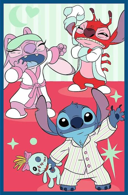 Puzzle Trefl Stitch's World, 3x80 el. foto