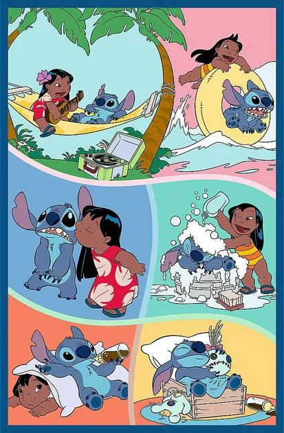 Puzzle Trefl Stitch's World, 3x80 el. foto
