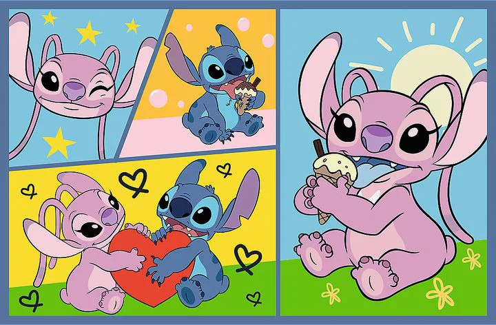 Puzzle Trefl There's no boredom with Stitch, 2x70 el. foto
