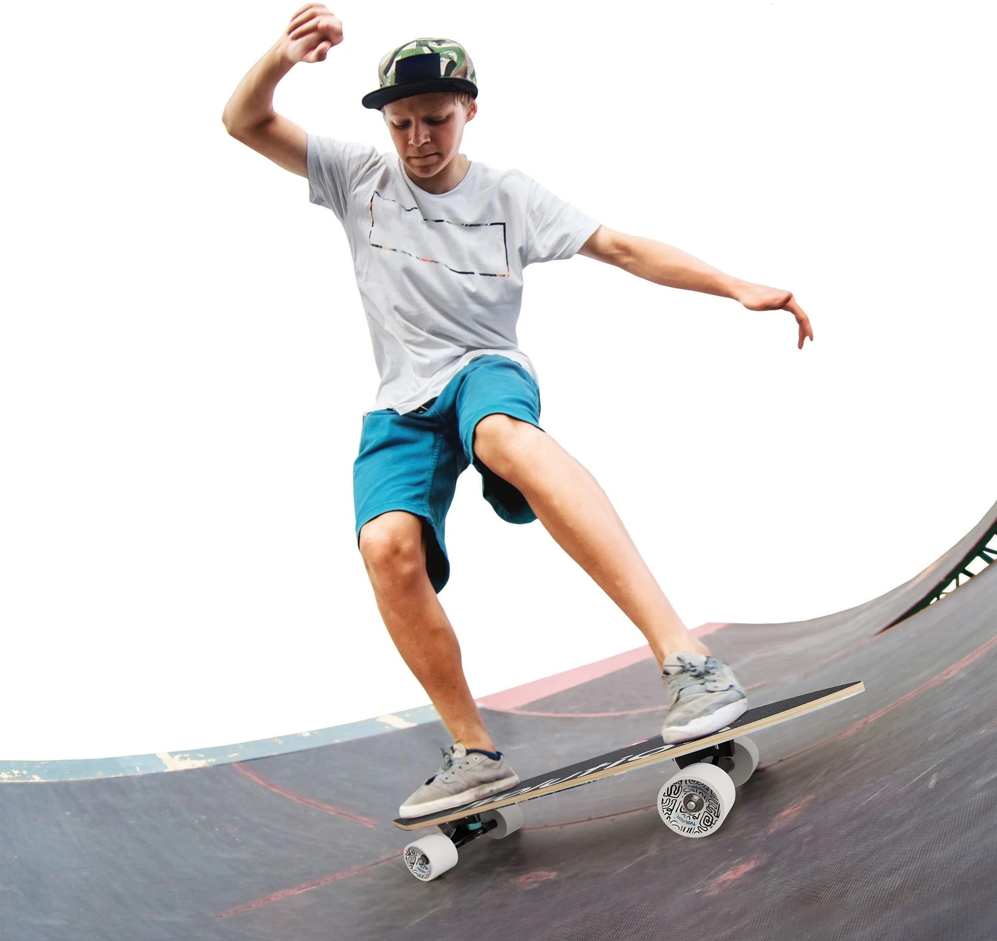 Skateboard Yvolution Dynamo Cruiser LED, 76 cm, Albastru foto