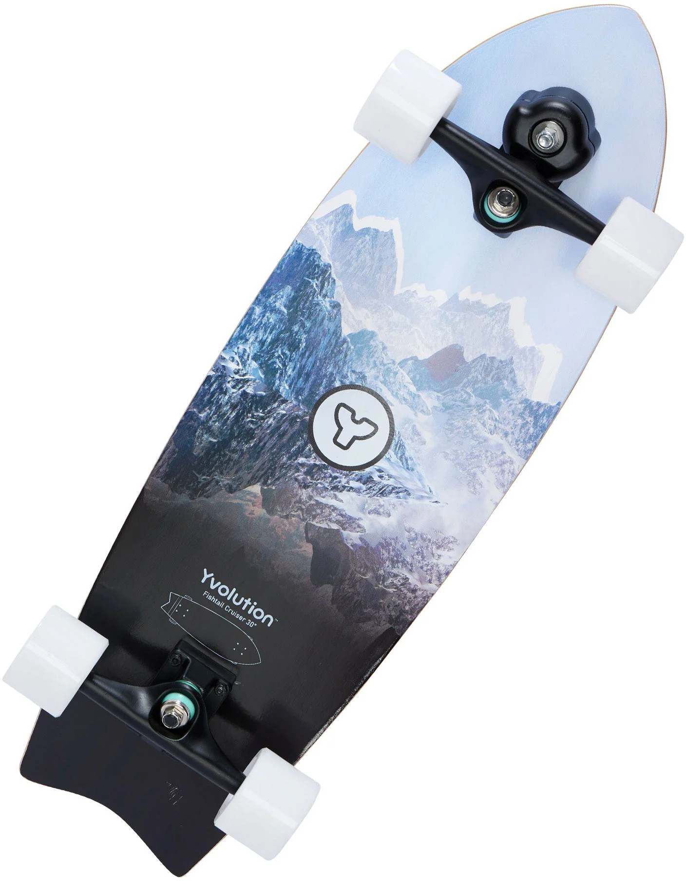 Skateboard Yvolution Fishtail Cruiser, 76 cm, Albastru foto