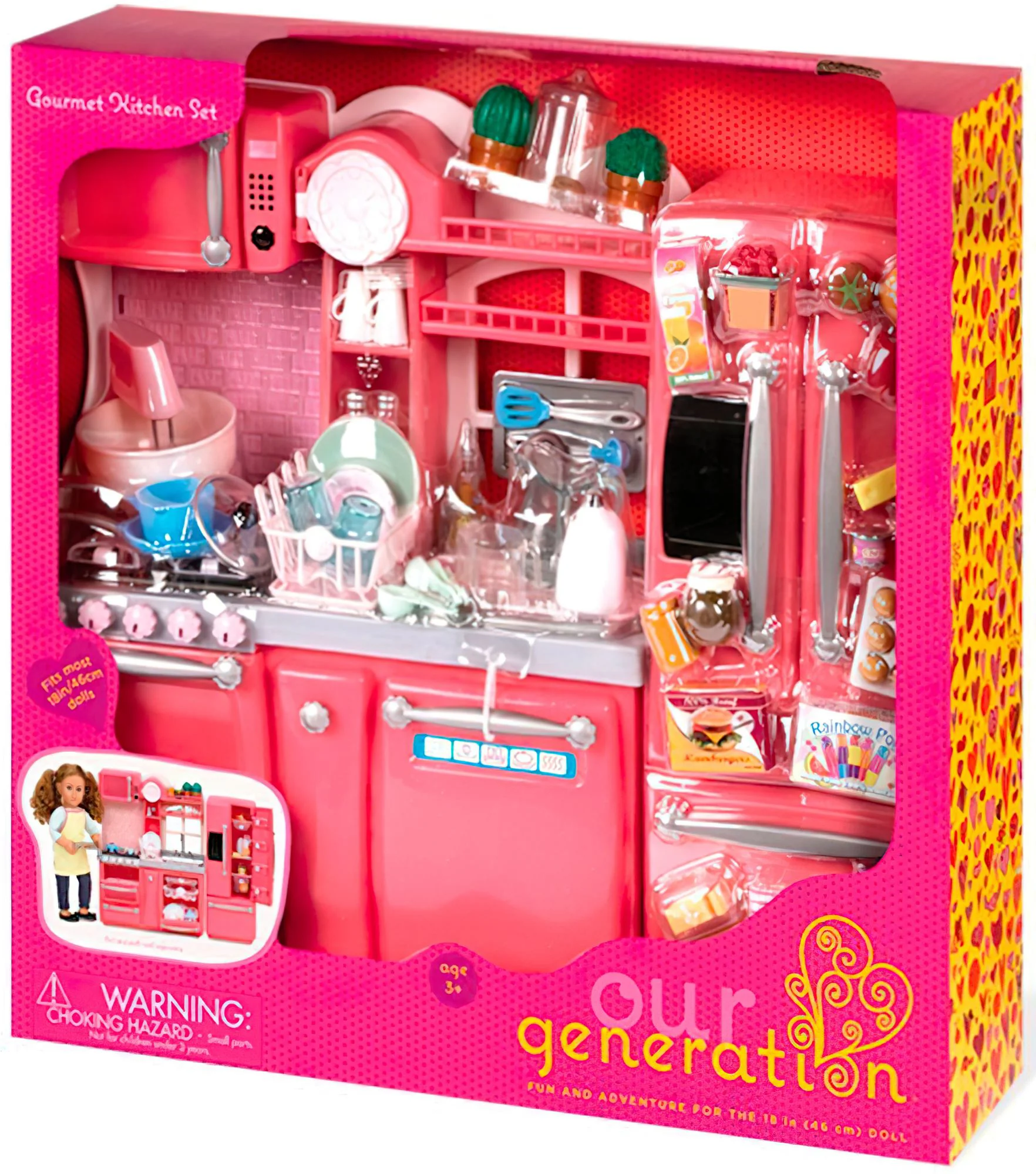 Set de joaca Battat Our Generation Bucatarie roz cu accesorii foto