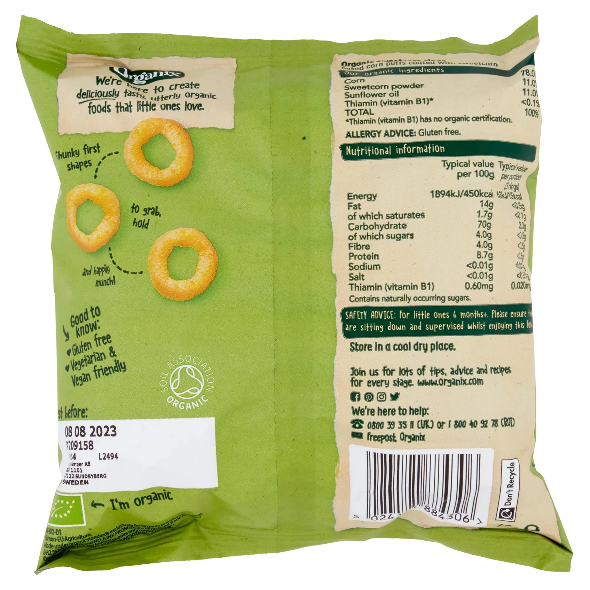 Кольца Bio Organix из сладкой кукурузы (6+ мес.), 20 г foto