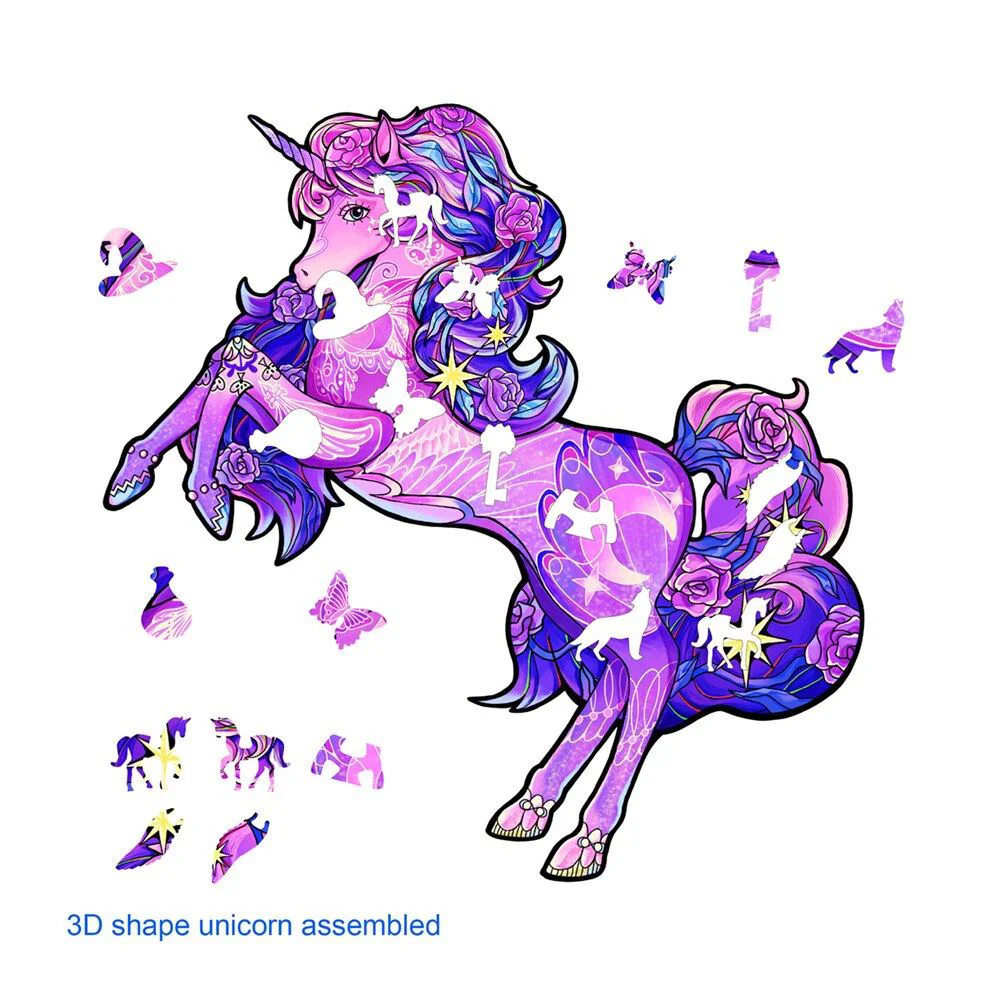 Puzzle din lemn Eureka Unicorn, 110 el. foto