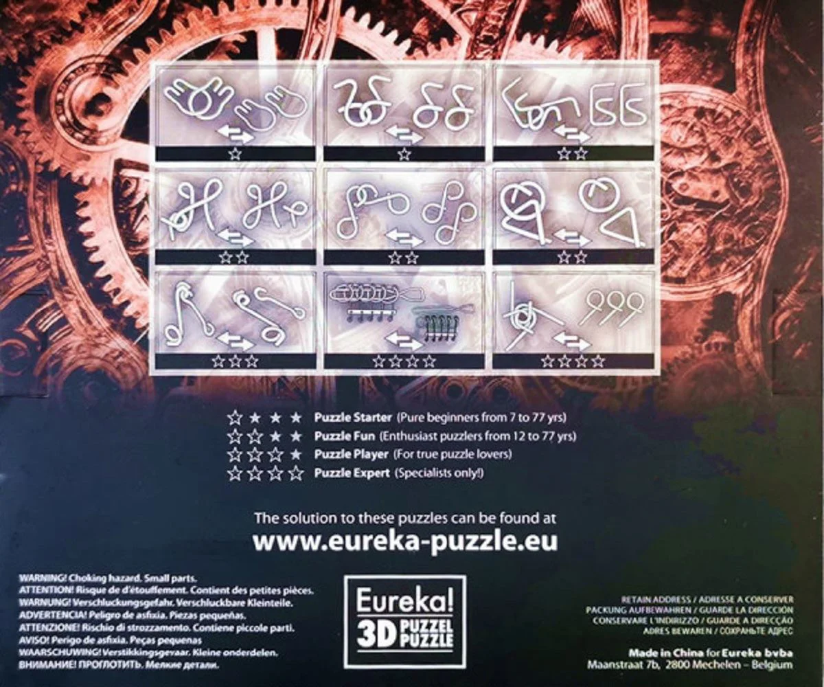Set 9 puzzle-uri metalice Eureka Steampunk Red foto