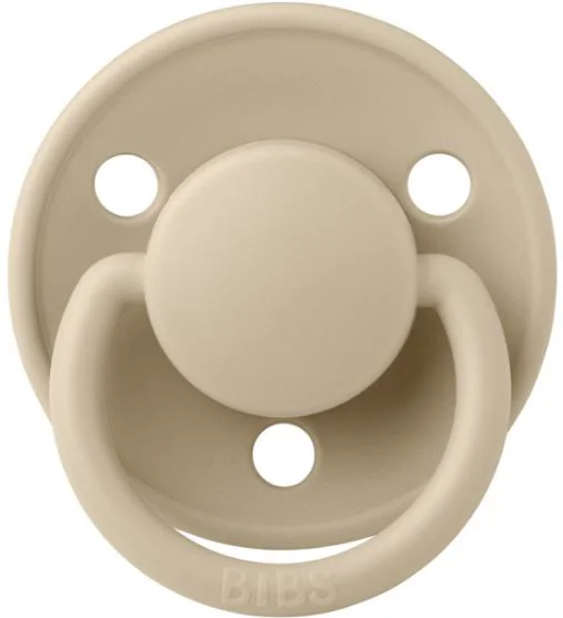 Suzeta rotunda BIBS De Lux Vanilla din silicon (0-36 luni) foto