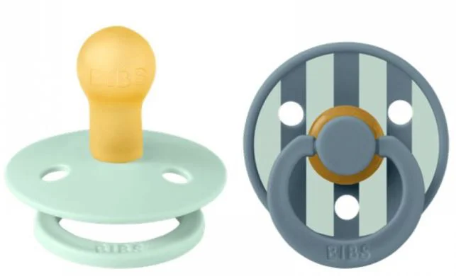 Set 2 suzete rotunde din latex BIBS Studio Colour Block - Nordic Mint Petrol Mix (0-6 luni) foto