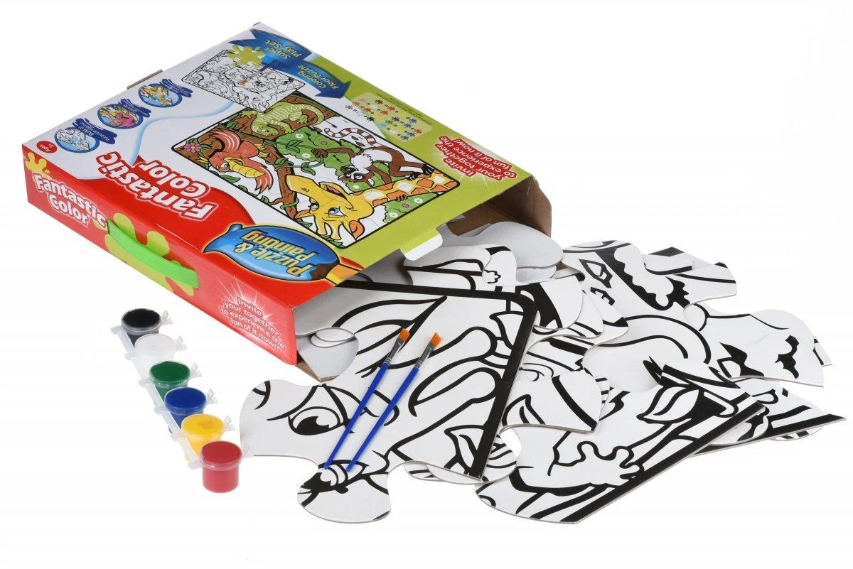 Puzzle de colorat Same Toy Jungle, 12 el. foto