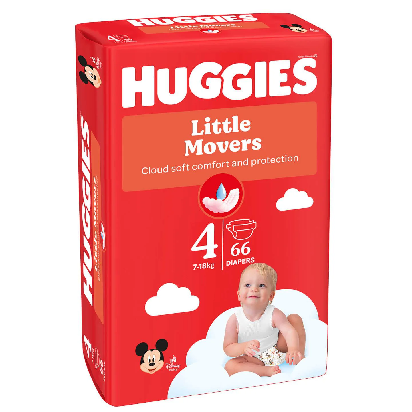 Scutece Huggies Little Movers Mega 4 Unisex (8-14 kg), 66 buc. foto