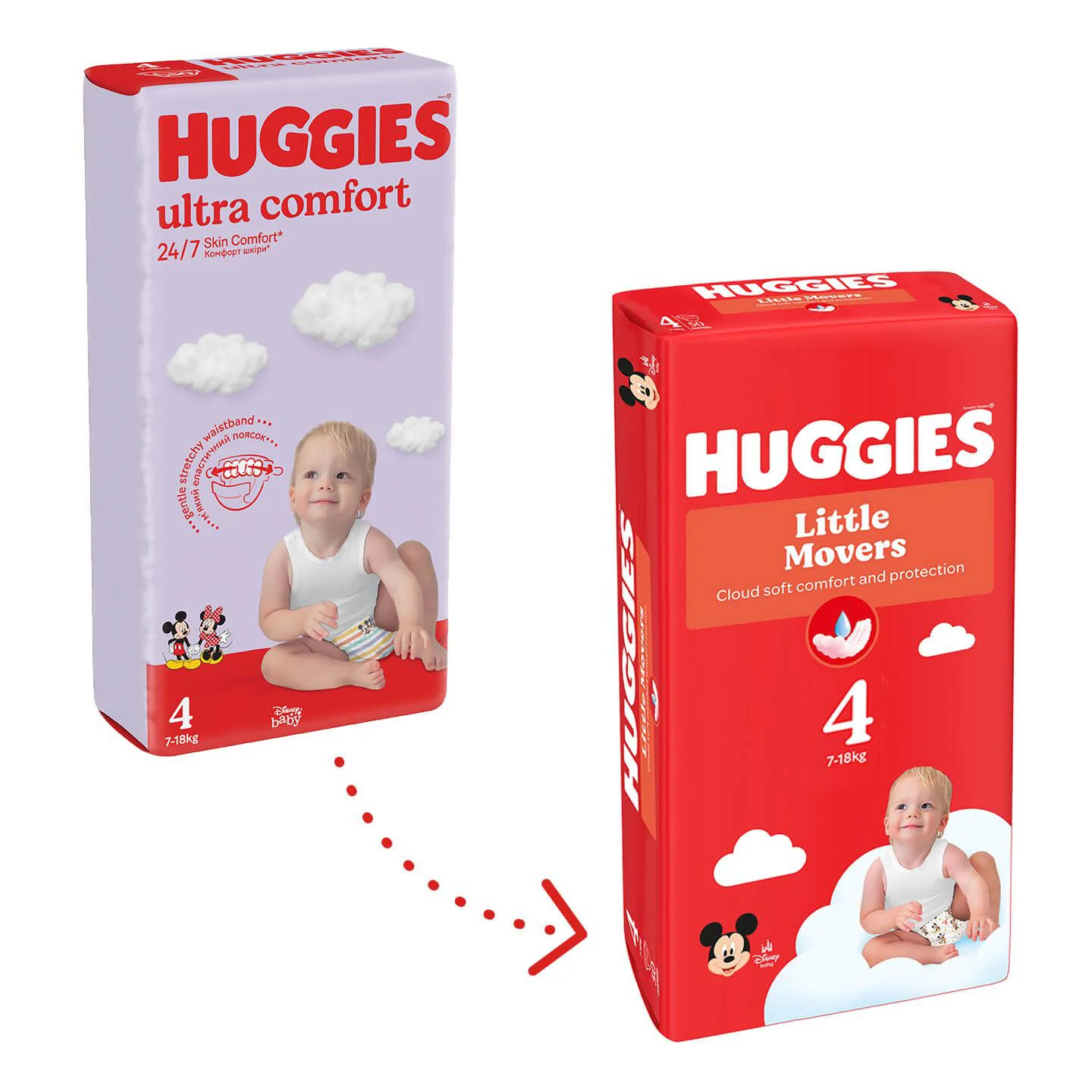 Scutece Huggies Little Movers Mega 4 Unisex (8-14 kg), 66 buc. foto