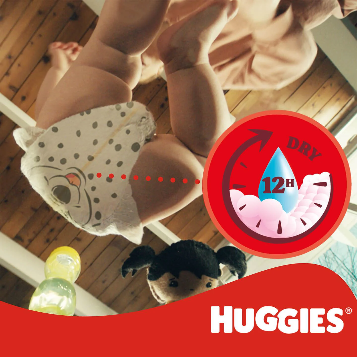 Scutece Huggies Little Movers Mega 4 Unisex (8-14 kg), 66 buc. foto