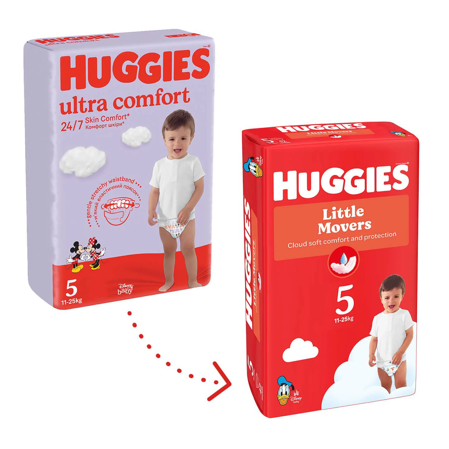 Scutece Huggies Little Movers Mega 5 Unisex (12-22 kg), 58 buc. foto