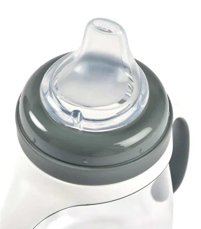 Biberon de invatare 2 in 1 din tritan Beaba Mineral Grey, 210 ml foto