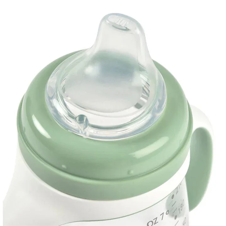 Biberon de invatare 2 in 1 din tritan Beaba Sage Green, 210 ml foto
