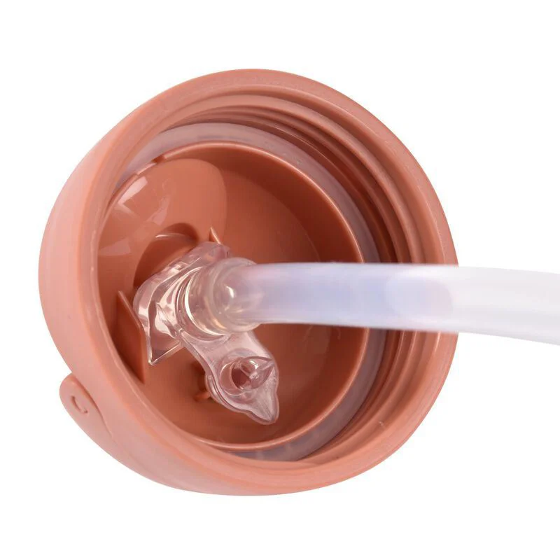 Cana cu pai din tritan Beaba Terracotta, 300 ml foto