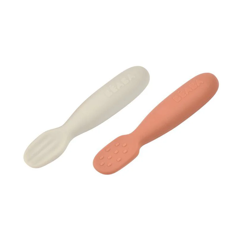 Set linguri silicon Beaba Terracotta/Velvet Grey, 2 buc. foto