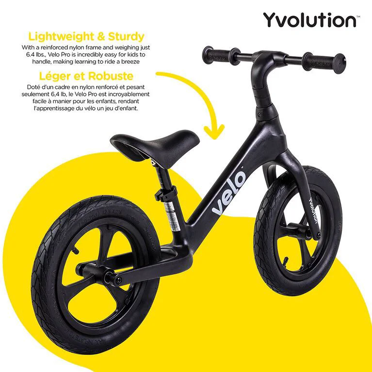 Bicicleta fara pedale Yvolution Y Velo Pro Negru foto