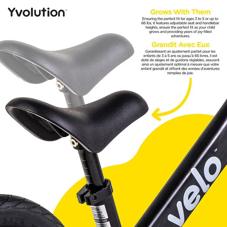 Bicicleta fara pedale Yvolution Y Velo Pro Negru foto