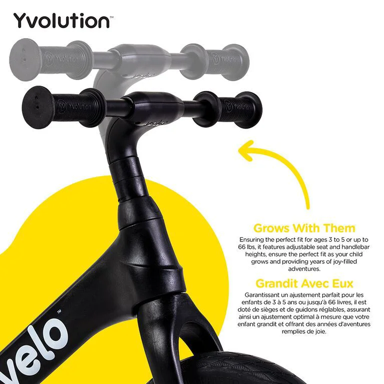 Bicicleta fara pedale Yvolution Y Velo Pro Negru foto